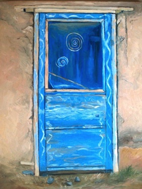 Blue Door with Swirls
oil on canvas
18” x 12